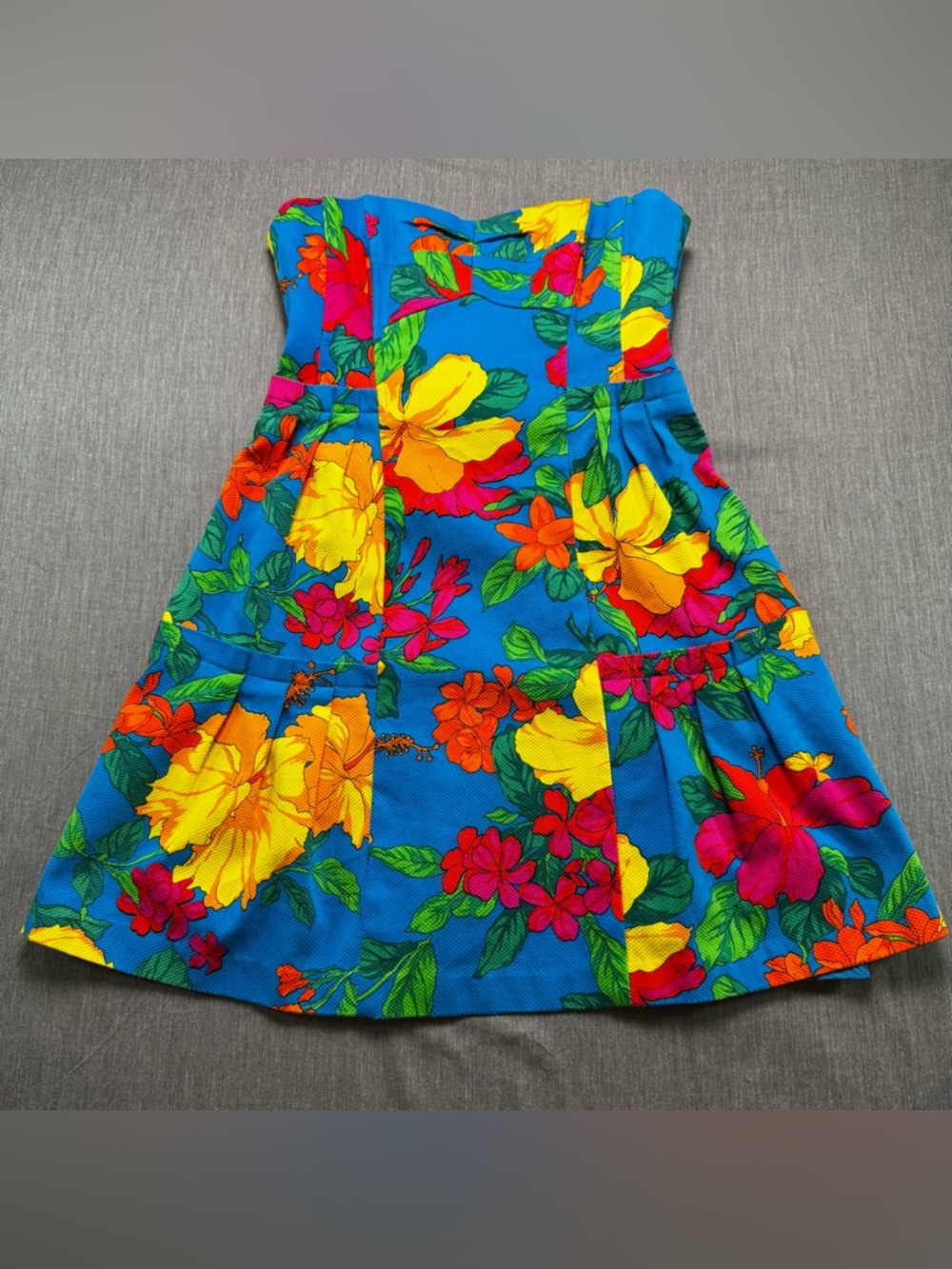 Nanette Lepore Women’s Size 2 Blue Tropical Sleeveless Mini Dress Floral